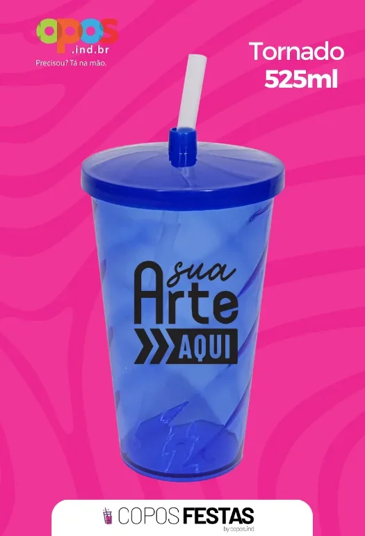 Copo com Canudo 525ml