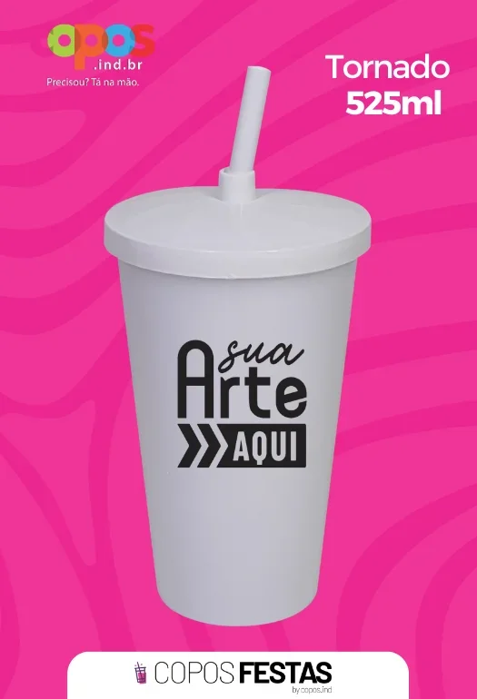 Copo com Canudo 525ml