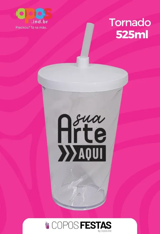 Copo com Canudo 525ml