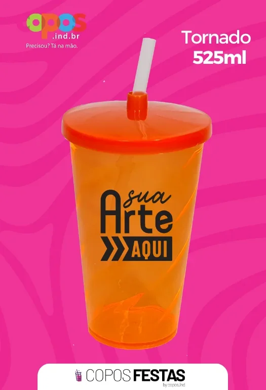 Copo com Canudo 525ml
