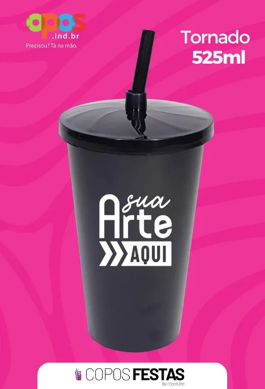 Copo com Canudo 525ml