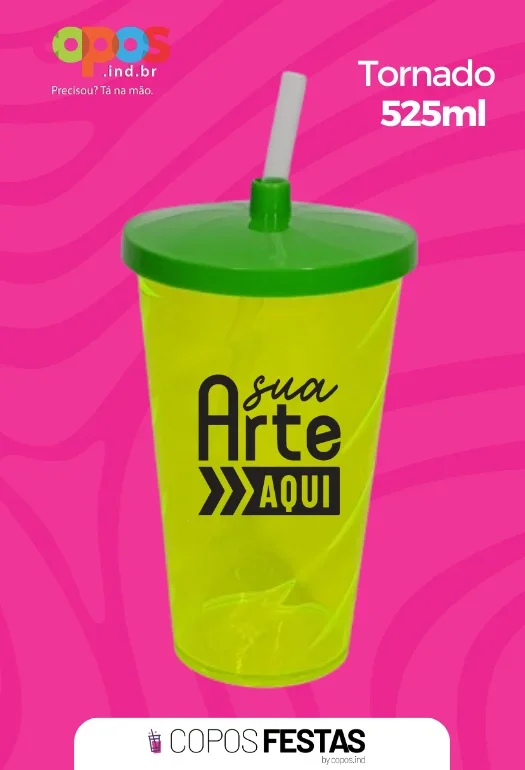 Copo com Canudo 525ml